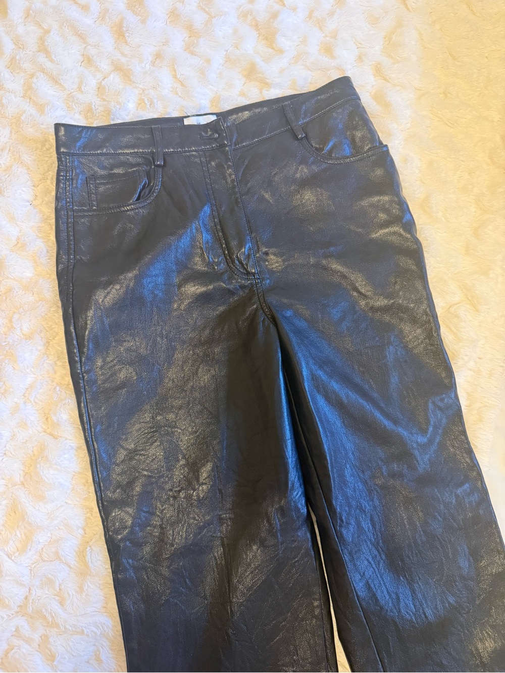 Wilfred Black Faux Leather straight Leg Pants